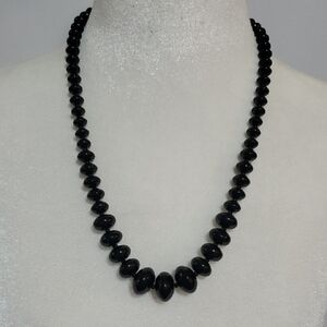 Vintage Black Faceted Bead Necklace